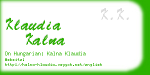 klaudia kalna business card